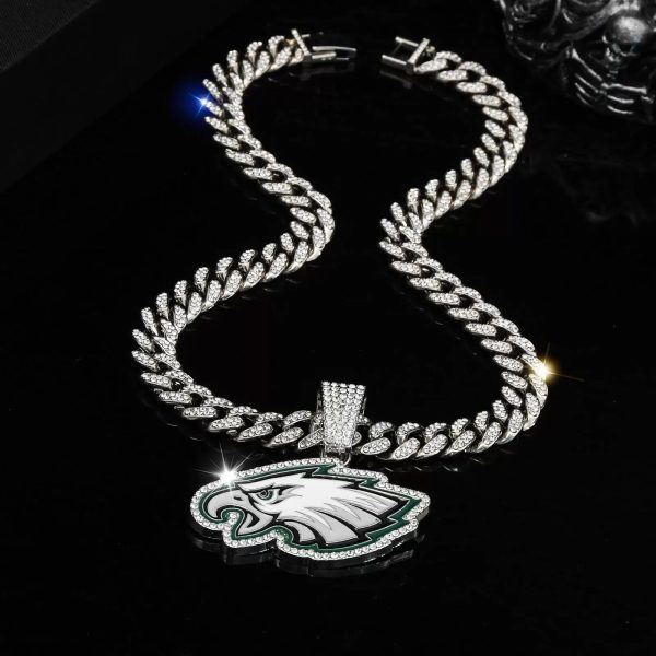 NFL Philadelphia Eagles Football Fans Commemorative Hip Hop Cuban Chain - 图片 3