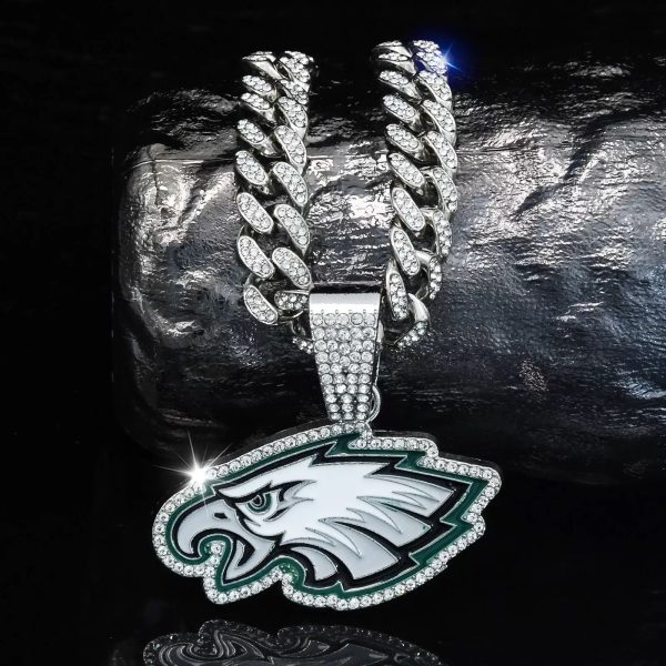 NFL Philadelphia Eagles Football Fans Commemorative Hip Hop Cuban Chain - 图片 2