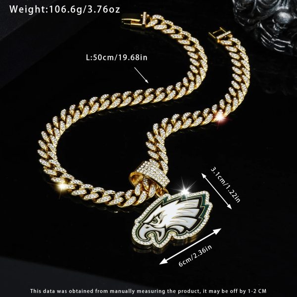 NFL Philadelphia Eagles Football Fans Commemorative Hip Hop Cuban Chain - 图片 4