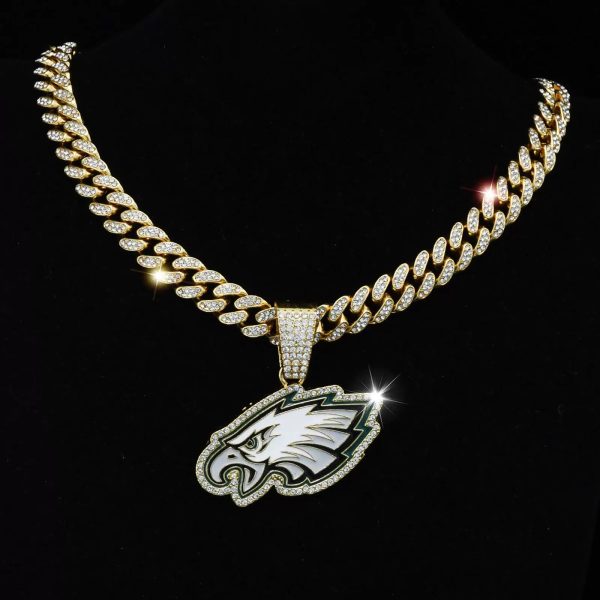 NFL Philadelphia Eagles Football Fans Commemorative Hip Hop Cuban Chain - 图片 5